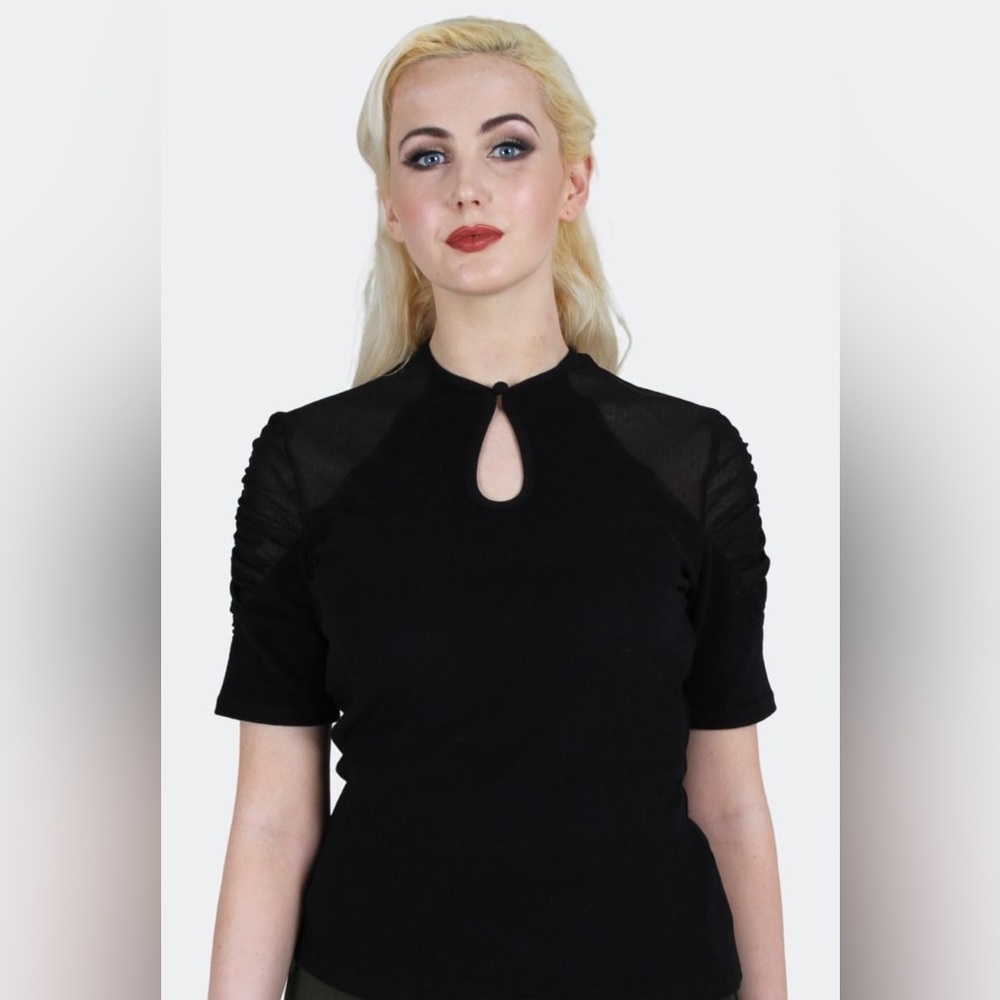 Voodoo Vixen Black Top, Unique Vintage Top